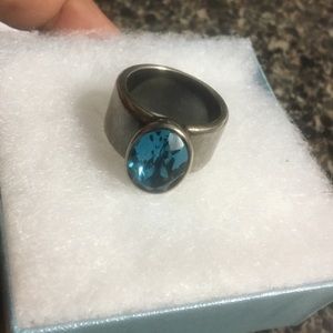 Blue crystal cocktail ring
